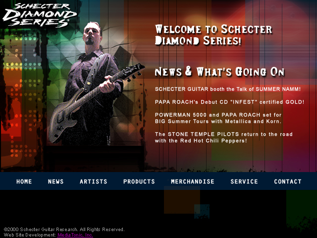 Schechter guitars web page