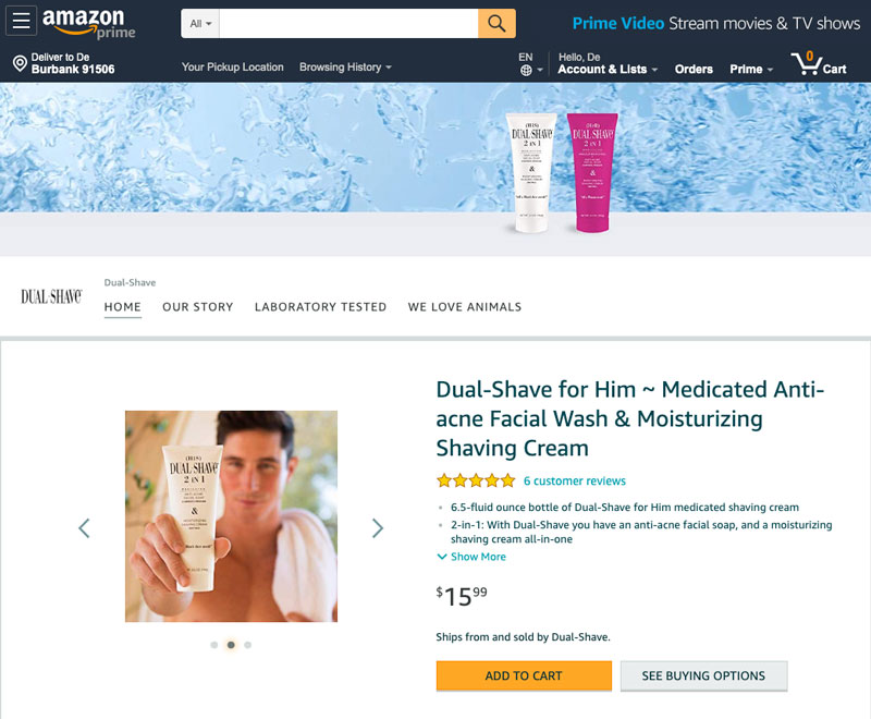 Dual-Shave amazon store page