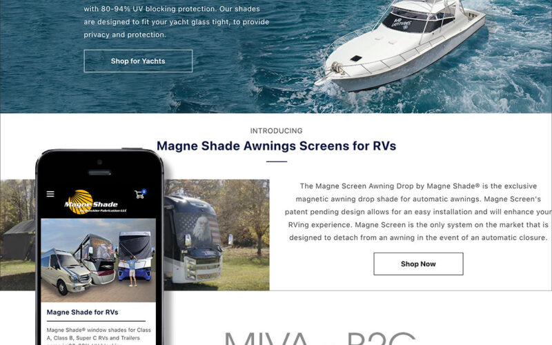 magne shade miva ecommerce website