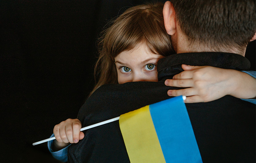 ukrainian girl holding flag
