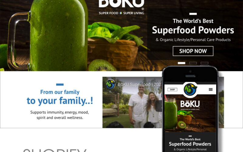 boku superfood shopify ecommerce website