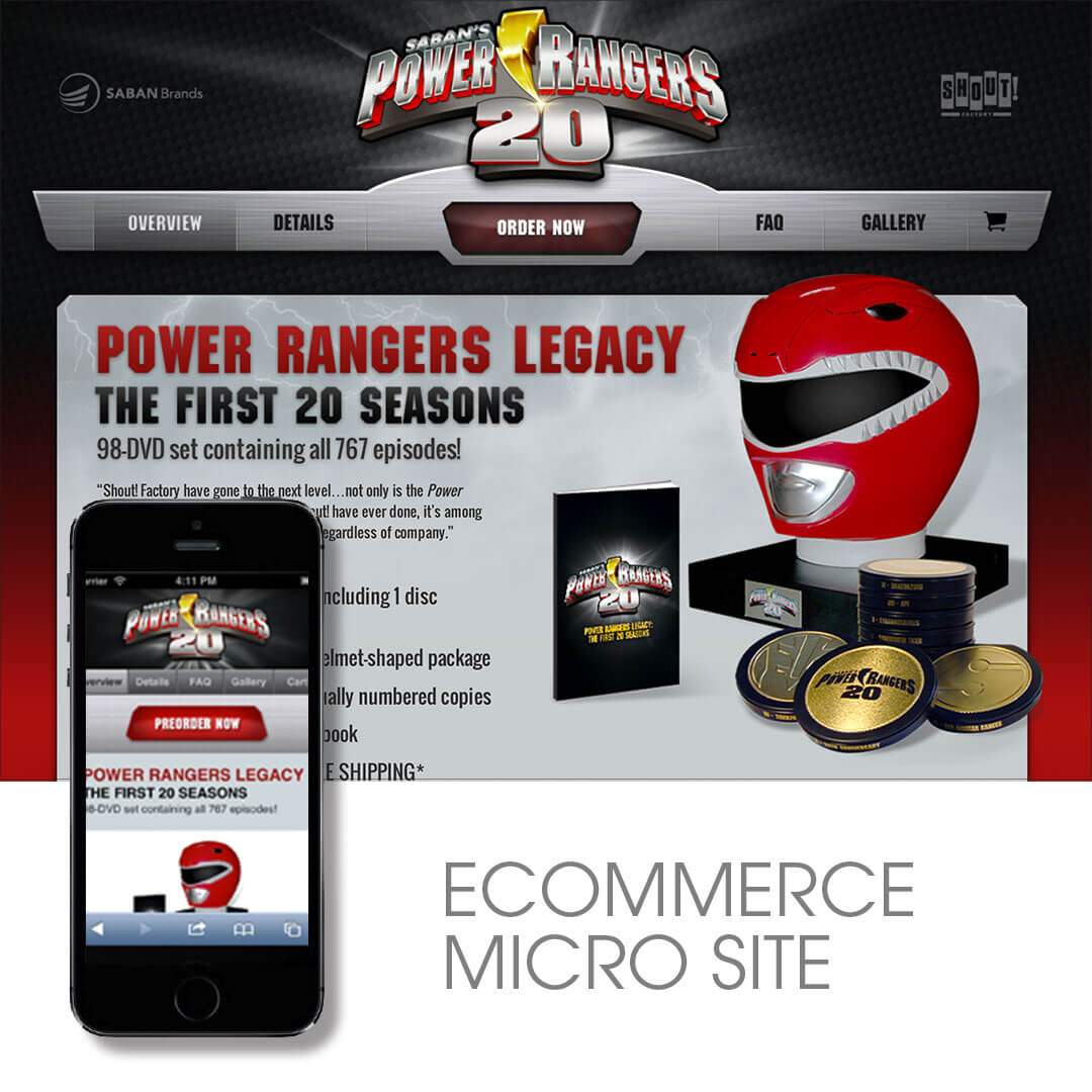 5D Spectrum launches a microsite for the Power Rangers Legacy - The First 20 Seasons - 98-Disc DVD set in a Collectible Helmet Package