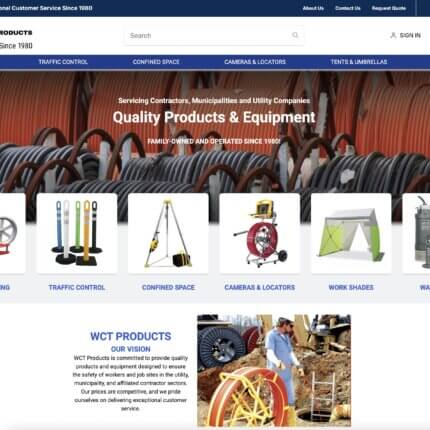 miva ecommerce wct products home page
